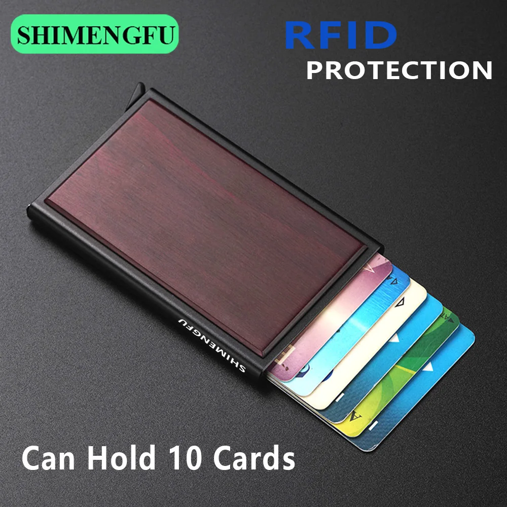 

2024 Pop Up Anti-theft ID Credit Card Holder Porte Carte Thin Aluminium Wallets Pocket Case Bank Women Men Credit Card Box