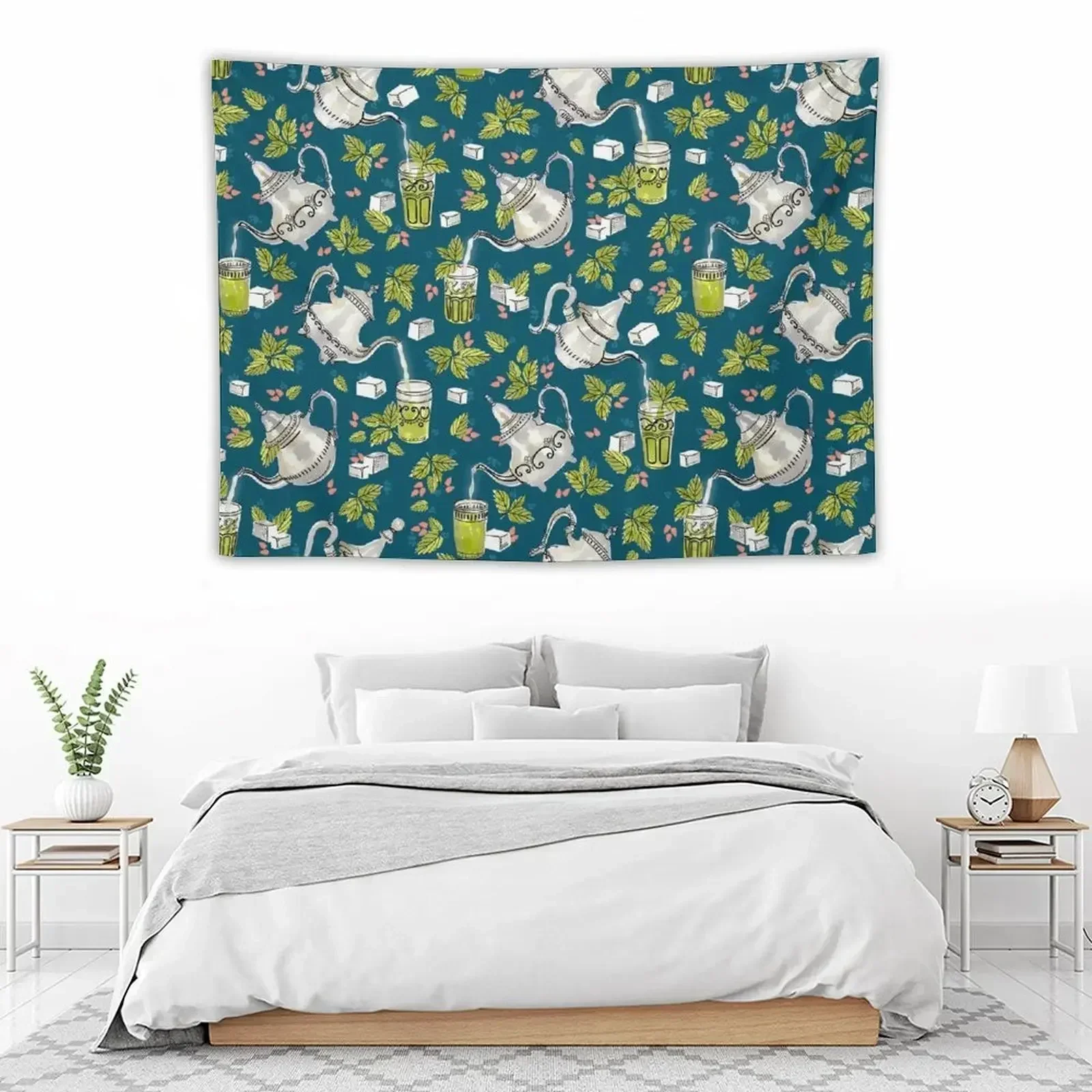 

Moroccan Mint Tea Tapestry Aesthetic Decoration Home Supplies Tapete For The Wall Tapestry