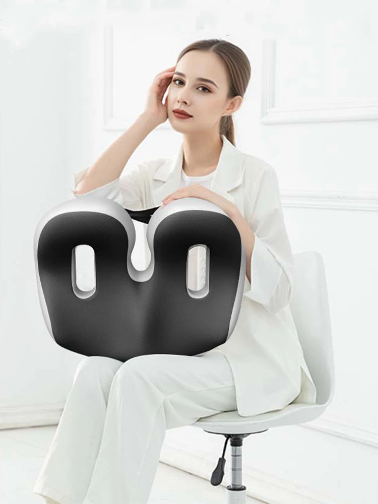 Pressure-Resistant and Breathable Ergonomic Seat Cushion with Slow-Recovery filling and Curved Surface Fitting the Hips