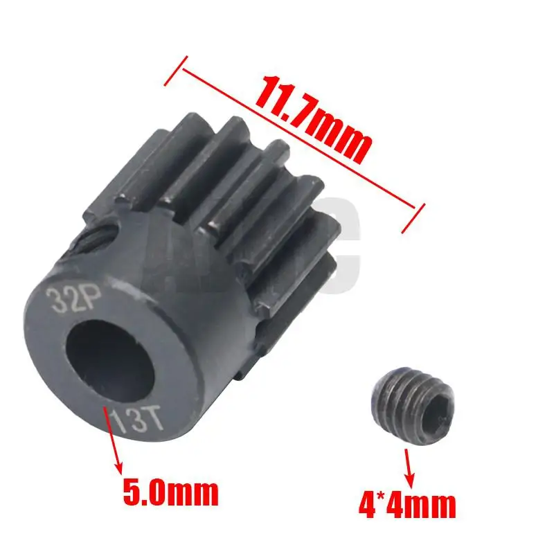 32P M0.8 5mm 13T 14T 15T 16T 17T 18T 19T 20T 21T Black steel metal Pinion Motor Gear For 1/10 slash TRX4 Rc Model Car Motor