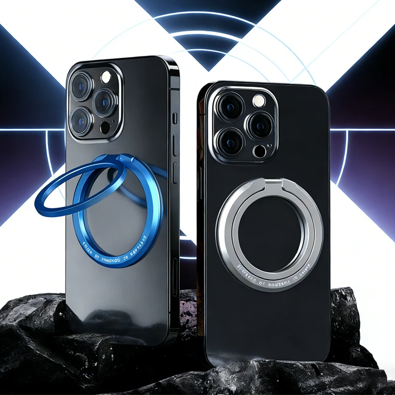Magnetischer Handyhalter für MagSafe, faltbare Halterung, abnehmbarer Fingerring-Griff, Magnetständer für iPhone 16 17 Pro