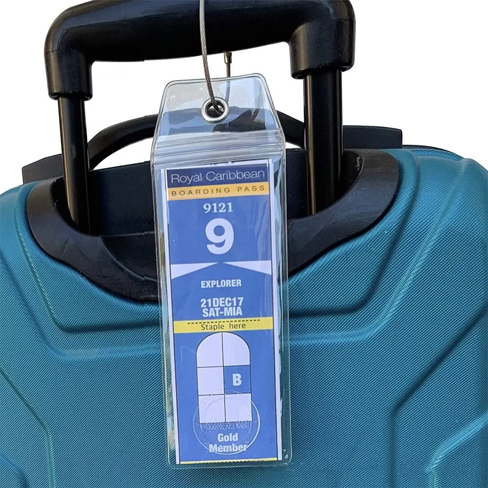For Travel Bag Tag Suitcase Baggage Suitcase Tag Label Holder Travel Luggage Tags Labels with Steel Loops Cruise Luggage