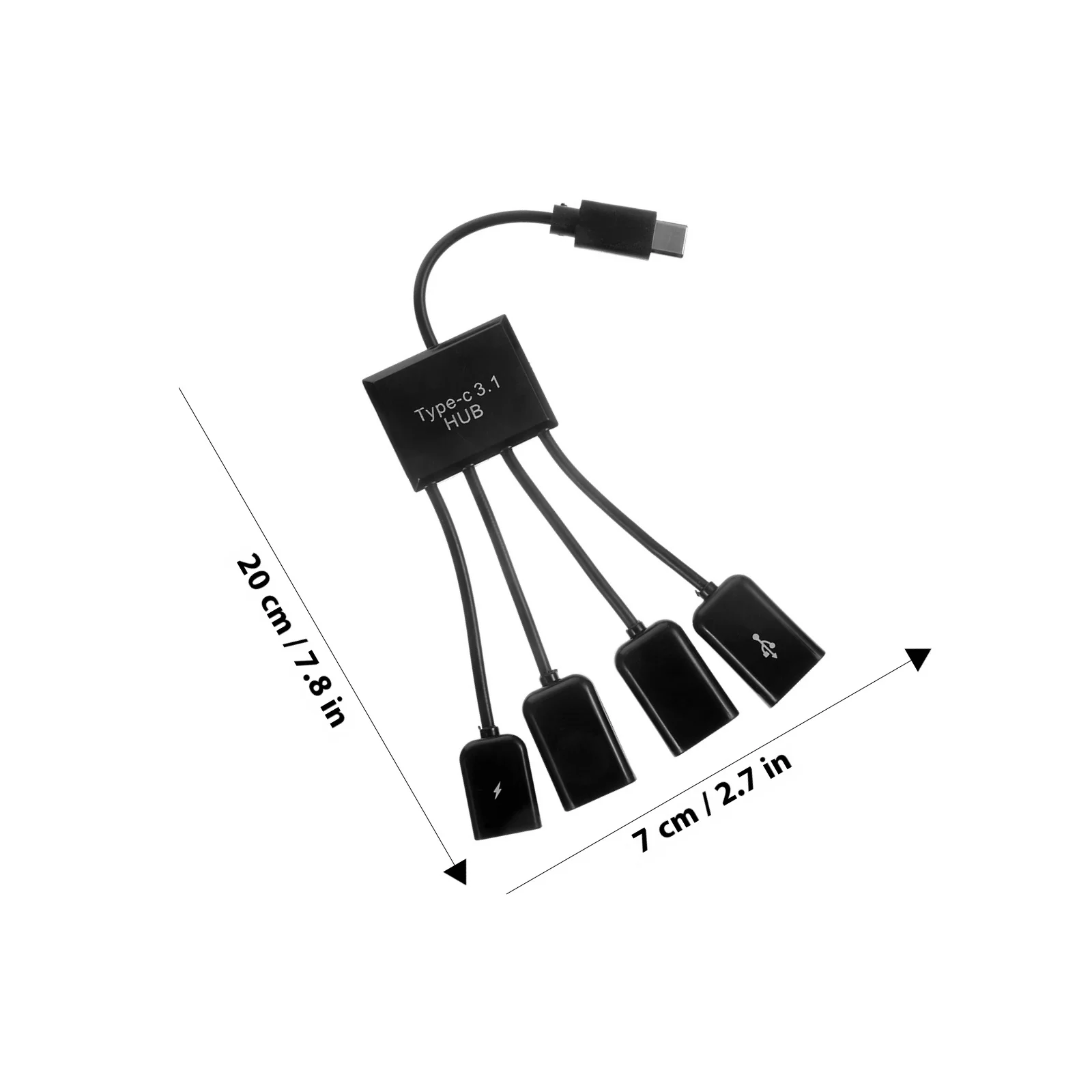 1 Juego USB 2,0 4 puertos Hub convertidor Otg extensión divisor adaptador para ordenador portátil teclado de escritorio negro