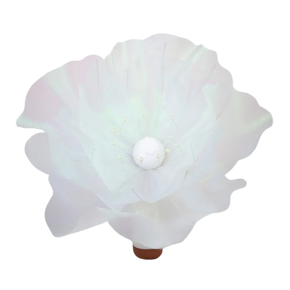 

3D Large Gauze Poppy Flower 50cm Big Hollow Design Silk Mesh Flower Fancy Yarn Silk Material Artificial Flower Window Display