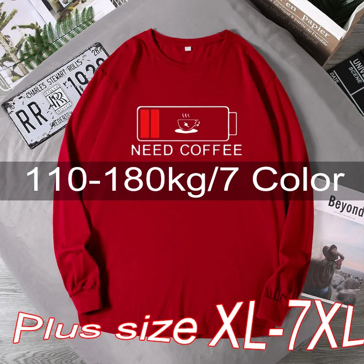 Men's Long-sleeved Sweatshirts Plus Size Autumn Fashion Printing Design Large Size XL-7XL Round Neck High-quality Tops