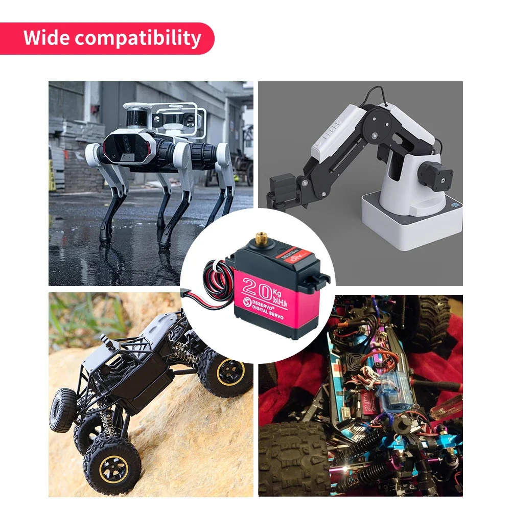 Ds3218 Waterdichte Servo 20Kg 180 270 Graden Hoge Snelheid Servo Metalen Versnelling Digitale Servo Rc Servo Voor 1/8 1/10 Schaal Rc Auto 'S