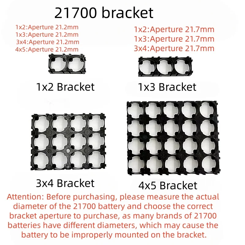 Image of 50/100 Stück 21700 Lithium-Zellen Zylindrisches Batteriegehäuse Batteriehalter Kunststoffhalterung für DIY-Batteriepack