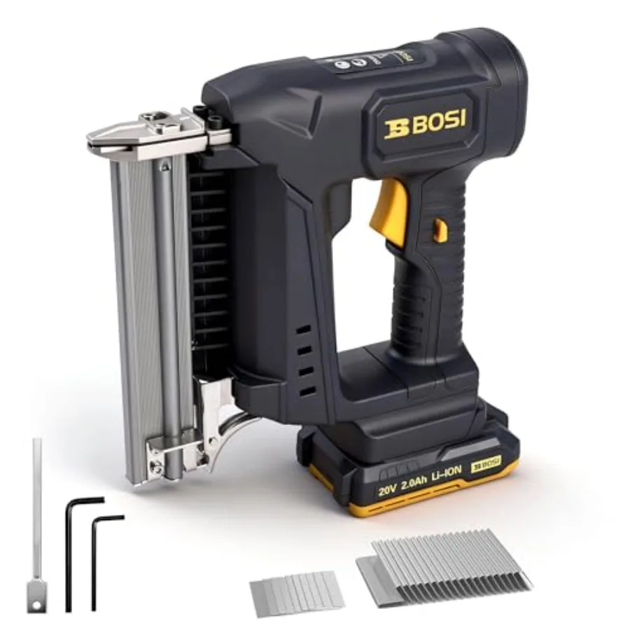 

Cordless Brad Nailer for Wood Carpentry/Flooring/Roofing/DIY: 20V Battery 2-IN-1 Nail Gun/Staple Gun 2000PCS Nails Staples Blac
