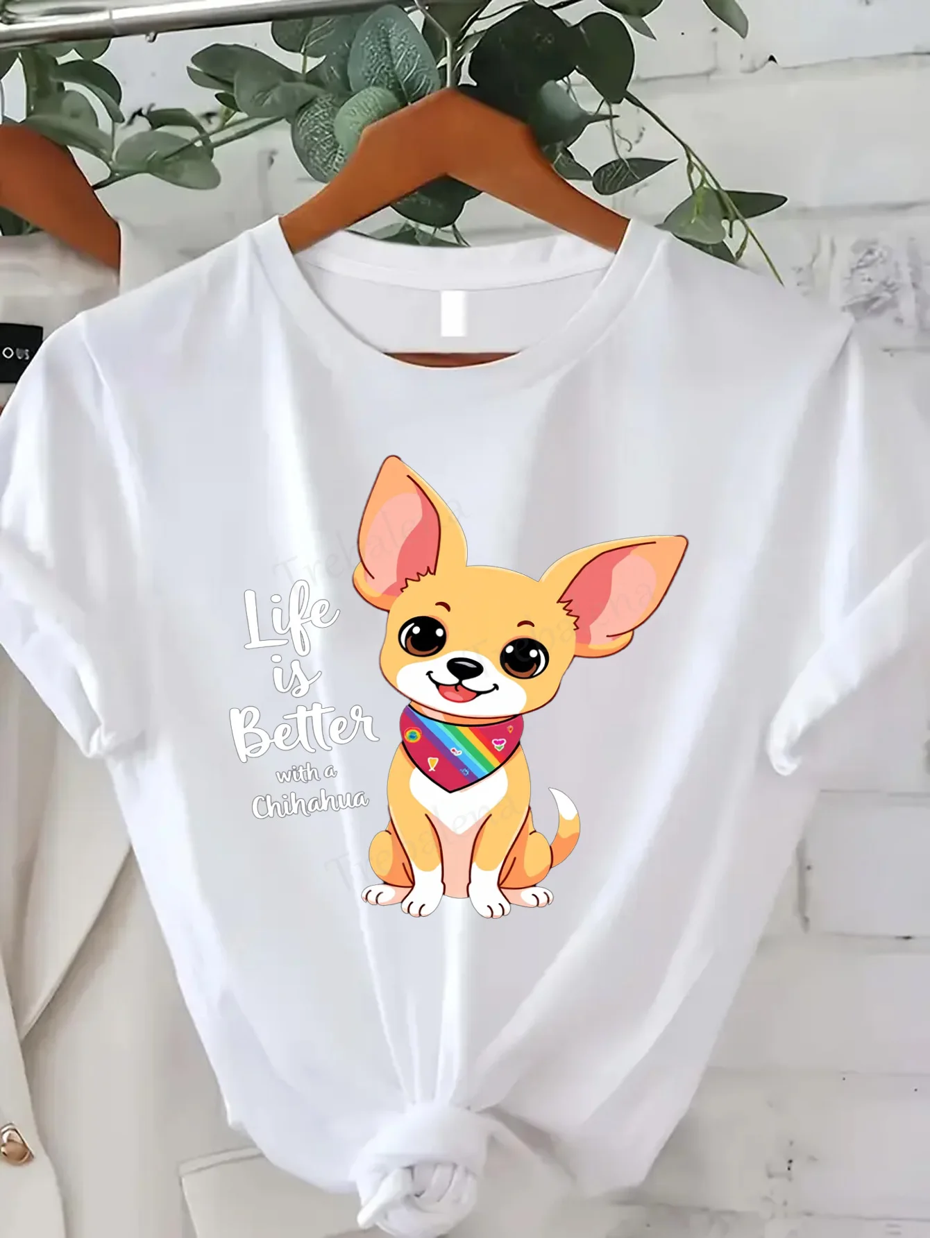 

Women T-shirt Cute Chihuahua T-Shirt for Women, Fun Dog Lover Tee