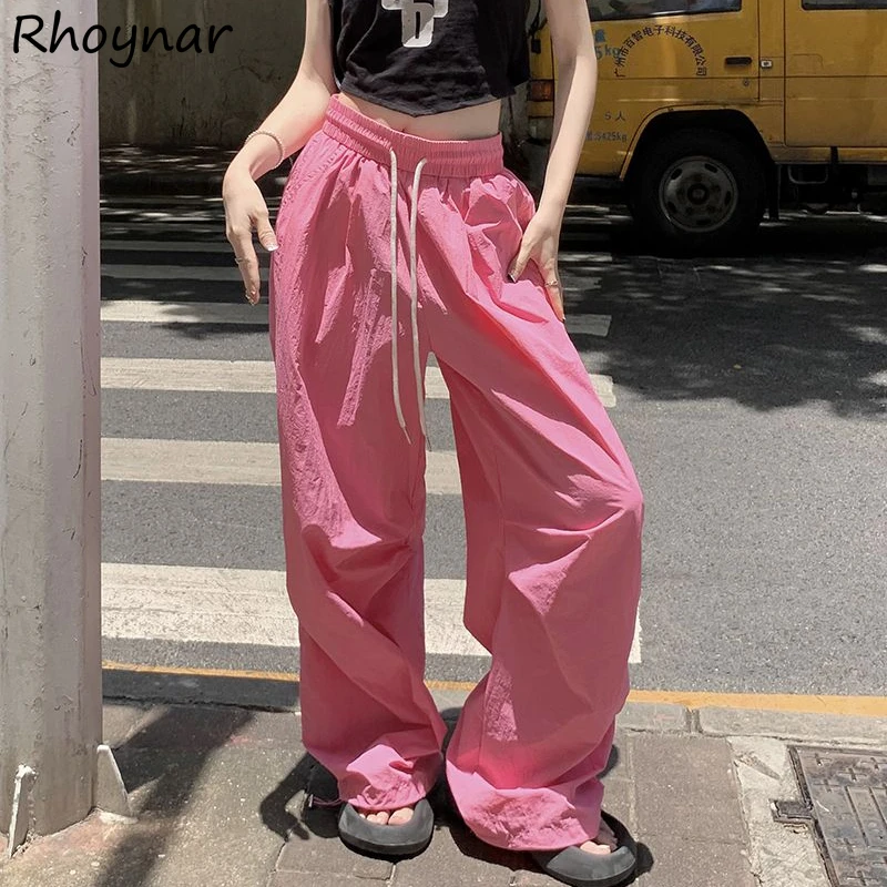 

Baggy Pants Women 5 Colors Hotsweet American Style Holiday Kawaii Female Harajuku Streetwear Casual Wide Leg Simple All-match