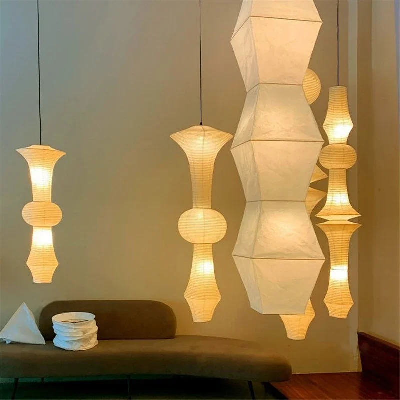 Japanese Chandelier Cotton Paper LED Pendant Lights Suspension Hanging Lamp GN123TB