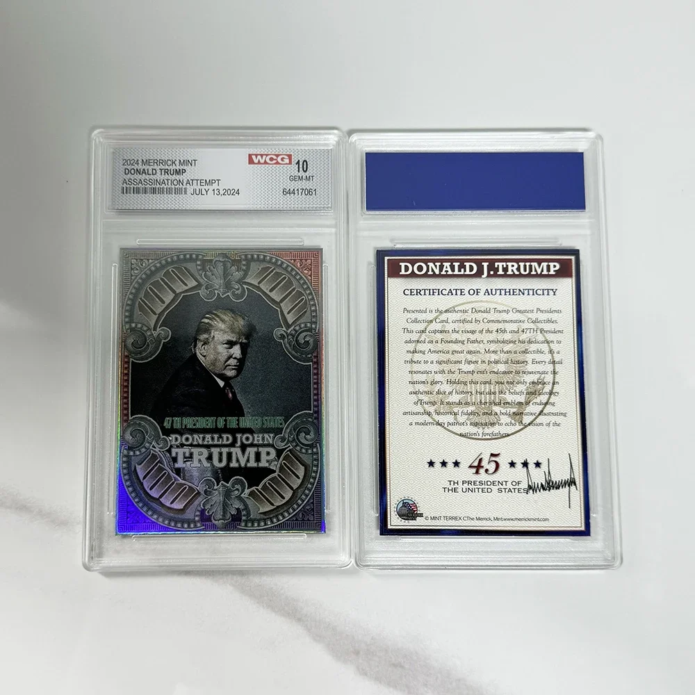 2024 USA Donald Trump Victory Card With Plastic Case Never Surrender Rating VIP Card For collection Fans Collection Gift