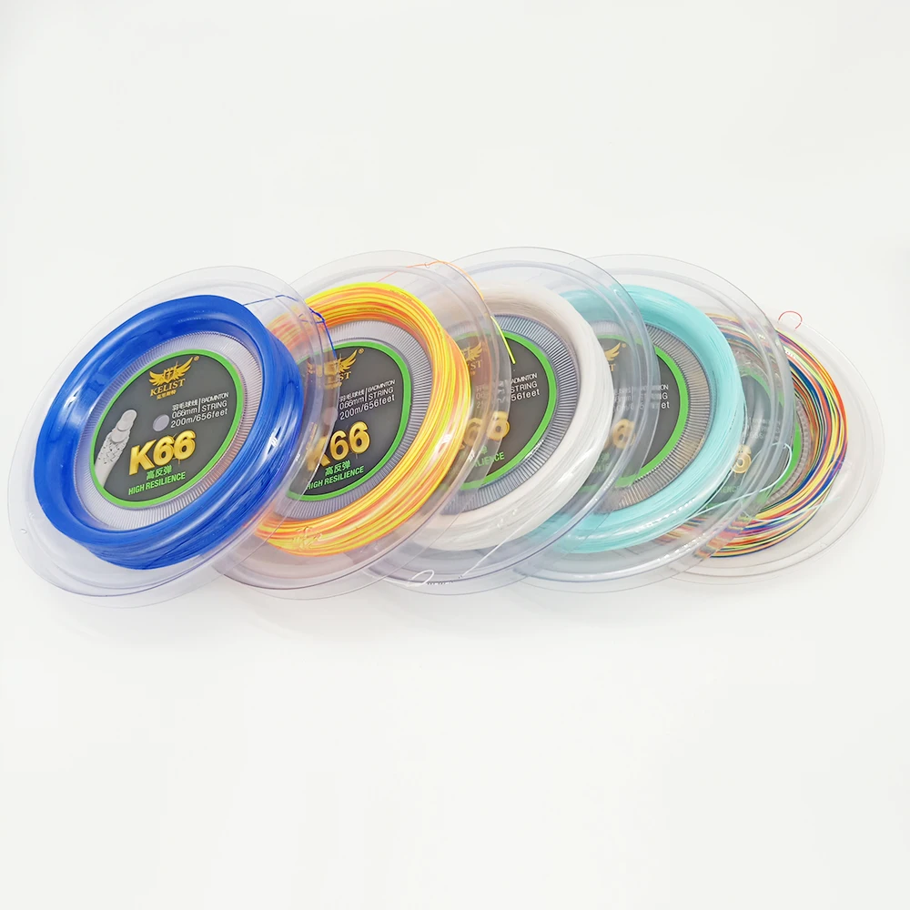 

China Factory Racquet Badminton Popular Brand KELIST PRO 66 0.66mm 200m Reel OEM Badminton String With Good Price