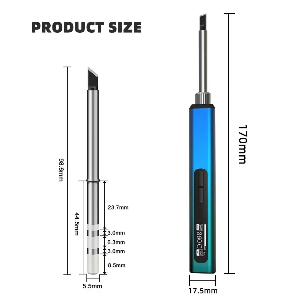 미니 지능형 납땜 다리미, 휴대용 USB 내부 가열, 디지털 디스플레이, 항온 유지 GD-K65-BC3, PD65W