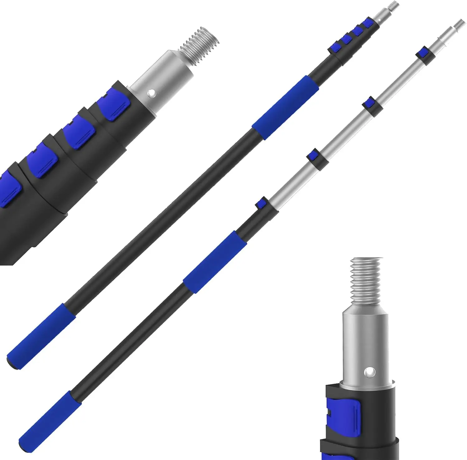 Poste de extensión telescópico de alcance de 26 pies, poste de extensión multiusos de 5-19 pies con punta de Metal giratoria Universal