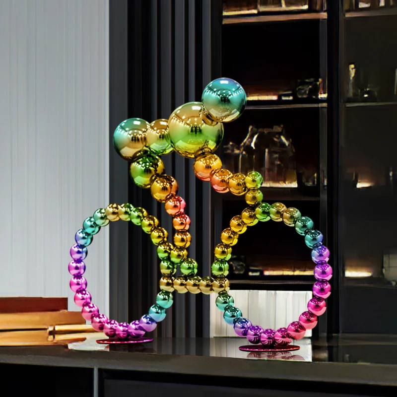 za-Modern Creative Style Custom Sizes Polished Stainless Steel Irregular Shape Decorative Sculptures Custom Logo Office Desk%