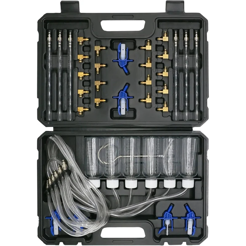 6-Zylinder-Diesel-Injektor-Durchflussmesser-Motor-Einspritzleisten-Testkit mit 24 Adaptern – Detail 1