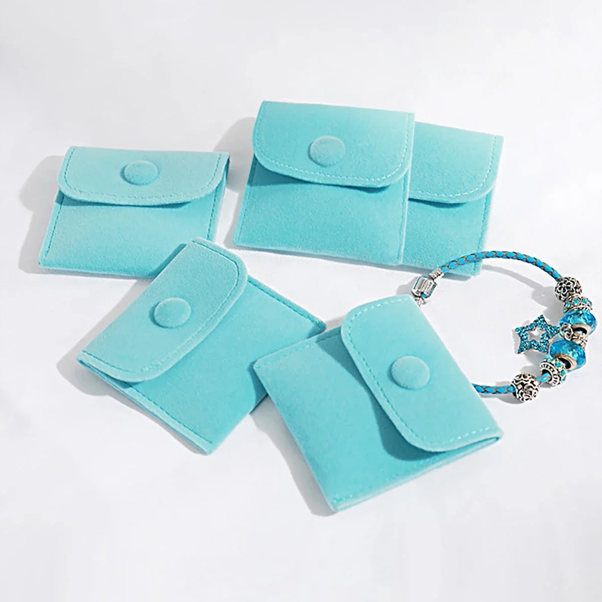

1pc-jewelry bag, leather jewelry storage bag, flip top small jewelry gift bag