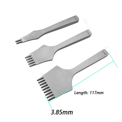 Leather Craft Punches Tool Set Pricking Iron French Chisel with Polished Prongs 2.7/3.0/3.38/3.85mm for Punching Stitching Holes - Image 13