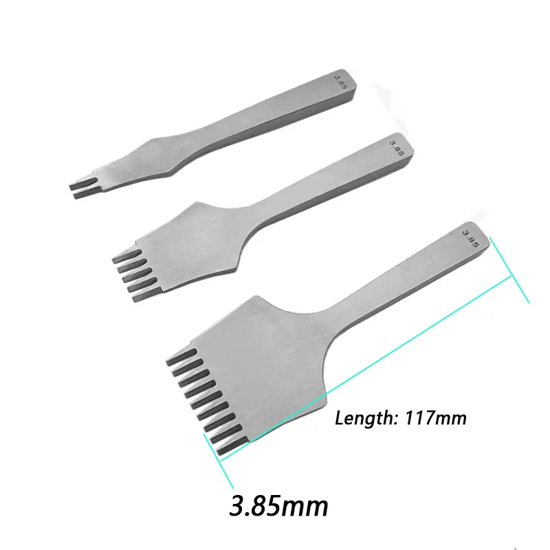 Leather Craft Punches Tool Set Pricking Iron French Chisel with Polished Prongs 2.7/3.0/3.38/3.85mm for Punching Stitching Holes - Image 13