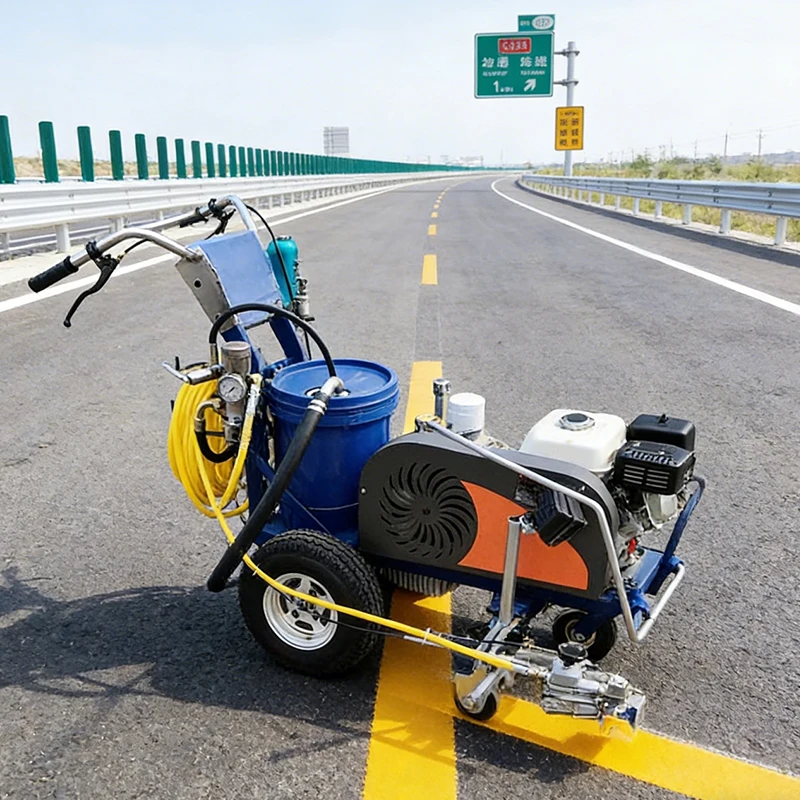 Cold Paint Road Line Marking Machine Self Propelled Airless Sprayer for Car Park Athletic Field Tennis Court Striping