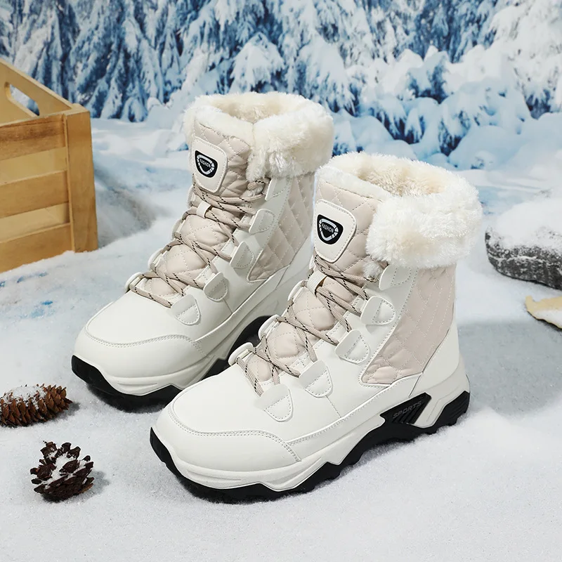 Snow Boots Women Waterproof Insulated with Laces