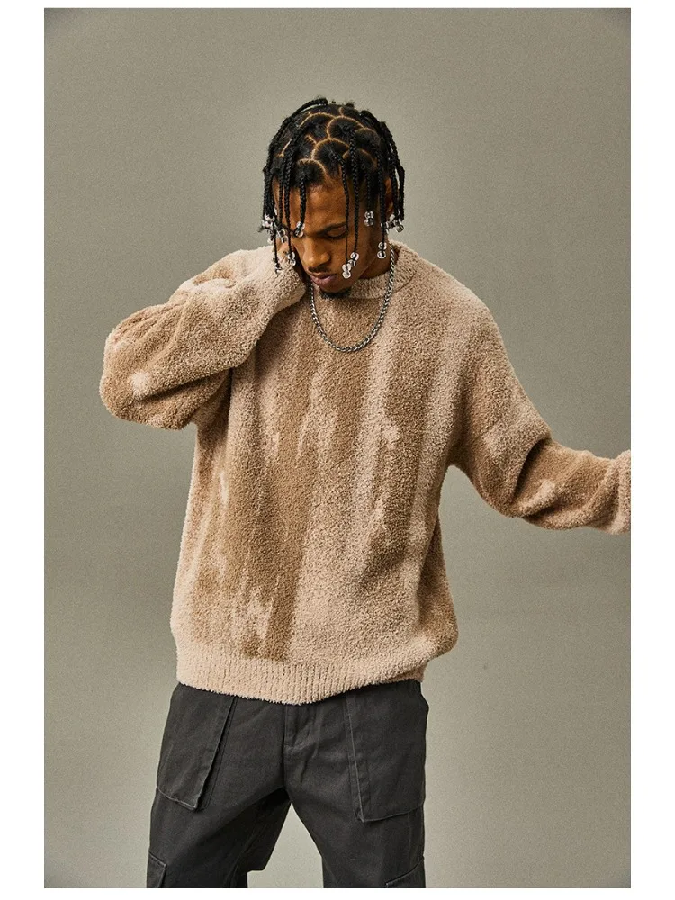 Luxury Gothic Vintage Sweater Pullover Men Hip Hop Harajuku Stripes Streetwear Y2k Clothes Tops Knit Sweather Couple Sweater New