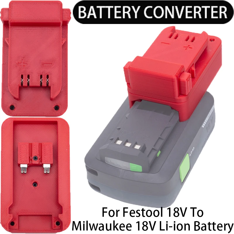 Adaptador de Bateria para Milwaukee 18v Li-ion Tools Conversor para Festool Airstream Acessório para Ferramenta Elétrica