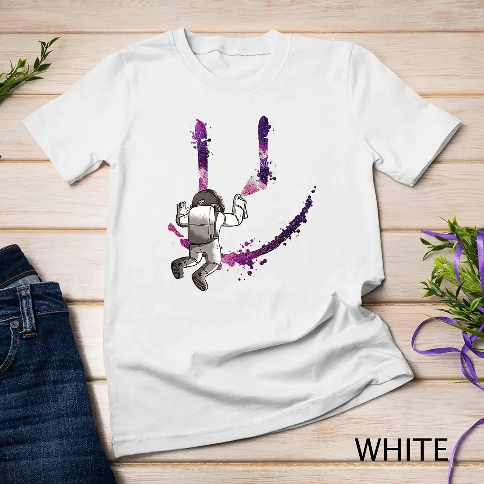 Colorful EDM Graffiti Astronaut Design Dance Rave Music T Shirt vintage Washed Breathable Soft fashion graphic Casual Stretched