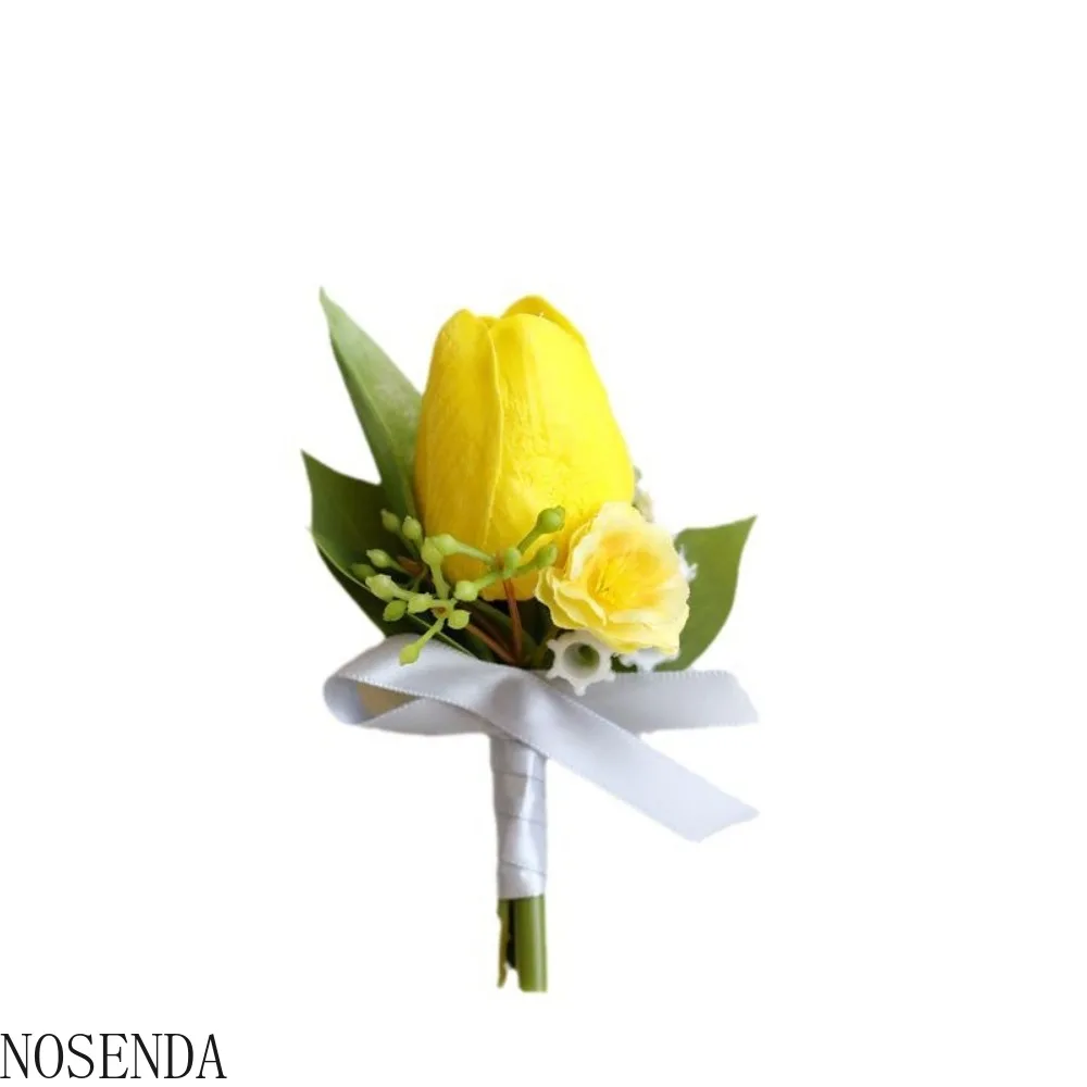 

Yellow Boutonniere Set for Wedding Prom Artificial Rose Flower Wrist Corsage Homecoming Wristlet Flower Bracelets Wedding