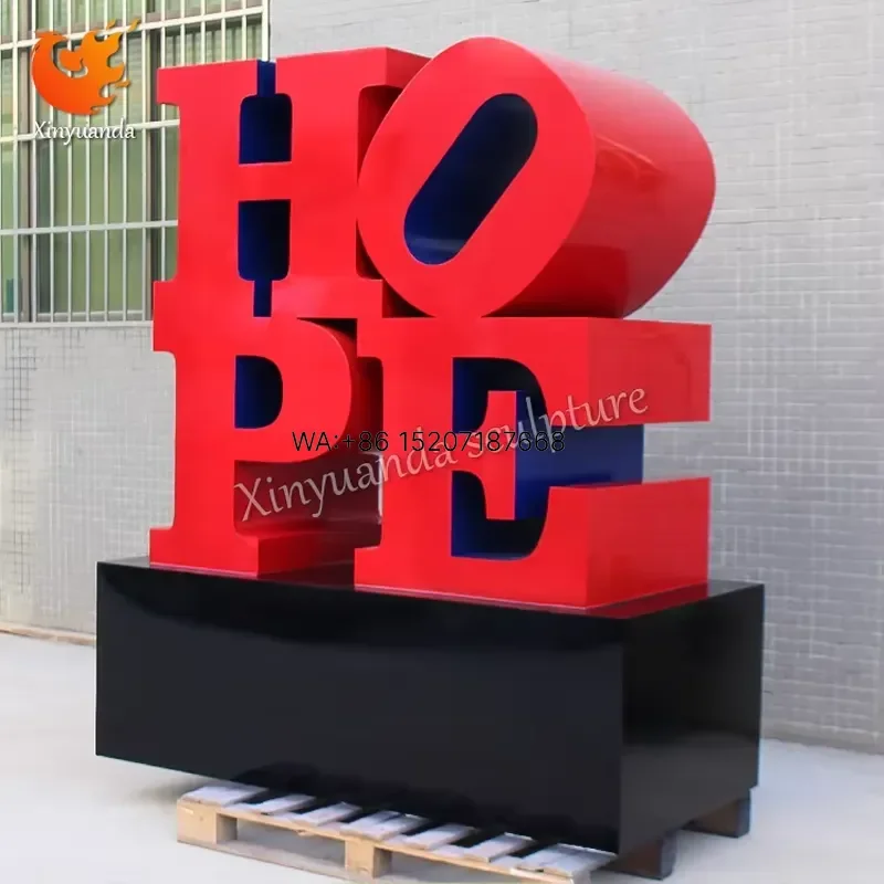 Wmwmnu Custom Outdoor Stainless Steel Sculpture for Park Green Space Landscape Art Craft Accessories with English Letter Hope