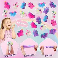 1/12 Unicorn Kawaii Squishies Mochi Squishy Toys Stress Relief Toys for Kids Boys Girls Party Favors Birthday Gifts Prizes