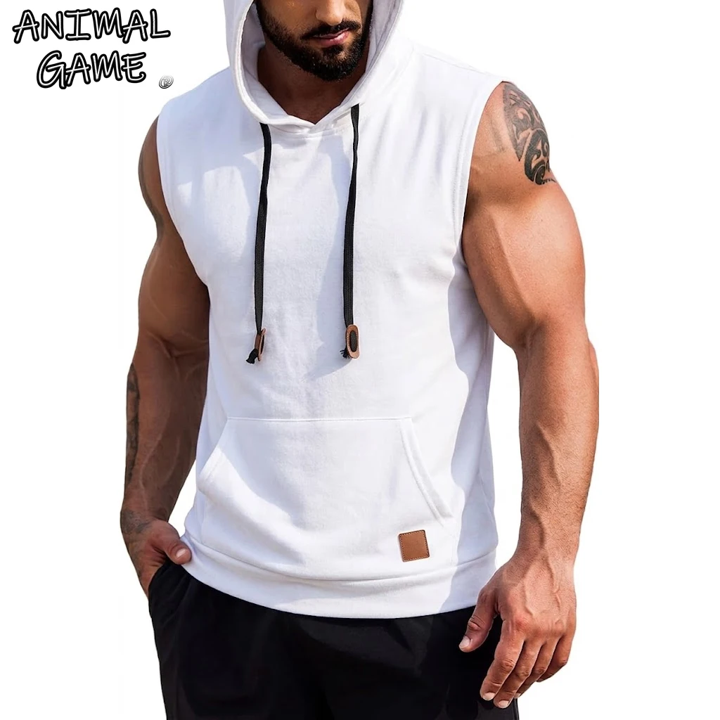 New Sleeveless Hoodie Coats Lightweight Hooded Shirts Mens Sweatshirt Daily Wear Workout Luxury Clothes Fitness Tank Tops