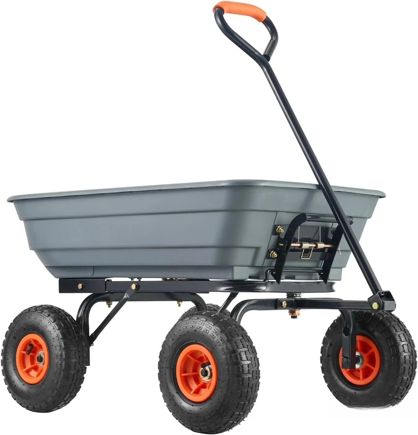 4 Cu.Ft 600lbs Heavy Duty Garden Transport Cart 4 Wheel with 10in All Terrain Wheels
