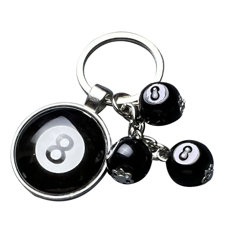 Lächelndes Gesicht Würfel 8 Ball Charm Schlüsselanhänger Süßer cooler Anhänger Auto Schlüsselanhänger Schmuck