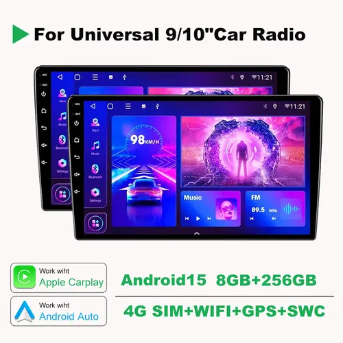Autoradio Android Auto Carplay Autoradio Multimedia Player Universal WIFI BT 4G GPS Autoradio Auto Intelligente Systeme Nr. 2 DIN