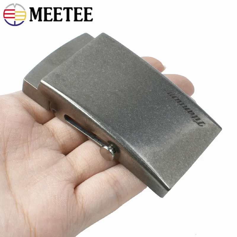 1Pc 35/38mm Pure Titanium Automatic Belt Buckle Head Toothless Roller Clasp for Men's Waist Strap DIY Leather Craft Accessories