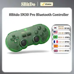 8Bitdo-Manette de jeu SN30 Pro, Bluetooth, contrôleur de jeu sans fil, manette pour Nintendo Switch, NS OLED, MacOS, Android Steam, Raspberry Pi