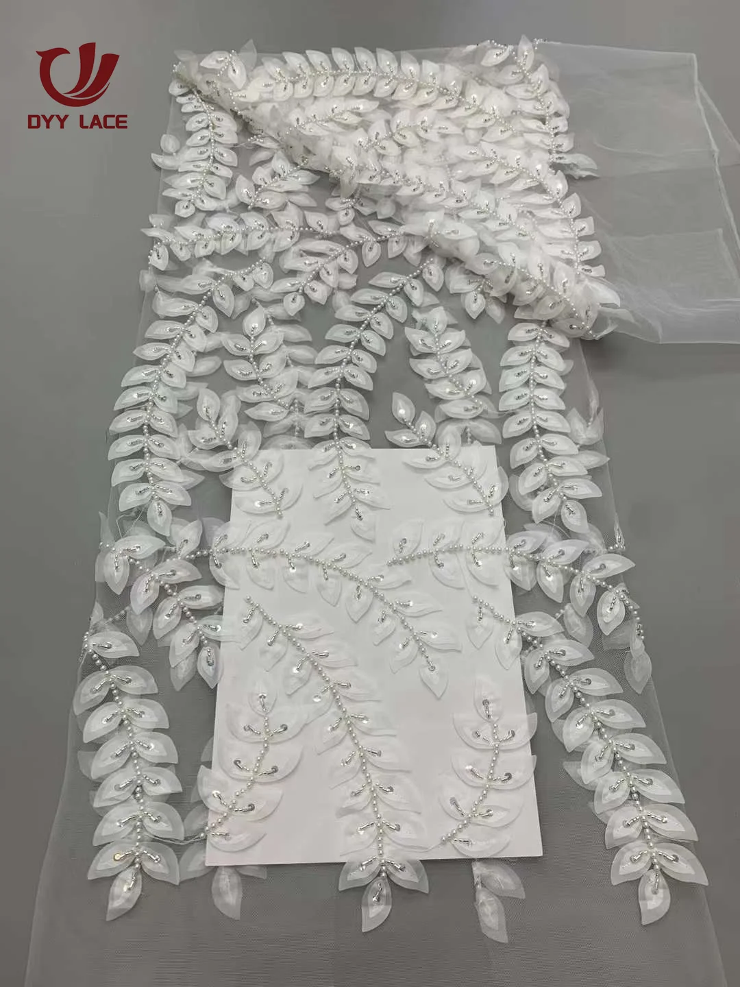 White African 3D Lace Fabric 2024 High Quality Handmade Beaded Lace Material Nigerian French Net Lace Fabric For Wedding 5 Yards