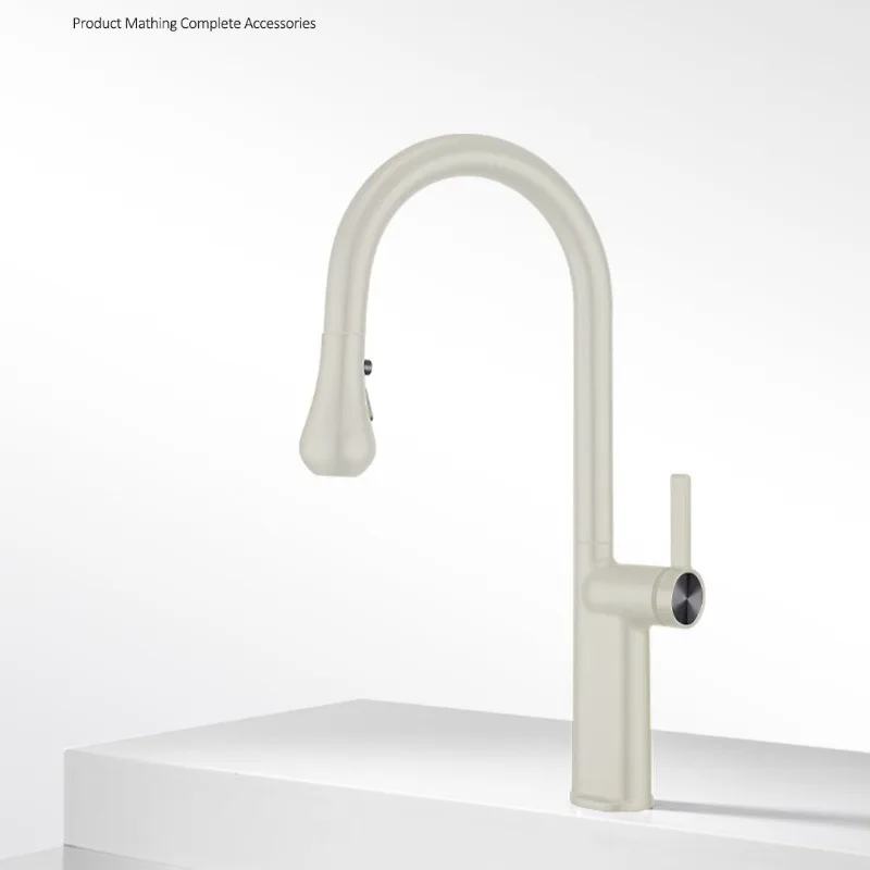 Gun gray kitchen pull-out faucet hot and cold vegetable basin sink laundry table rotating telescopic household stove
