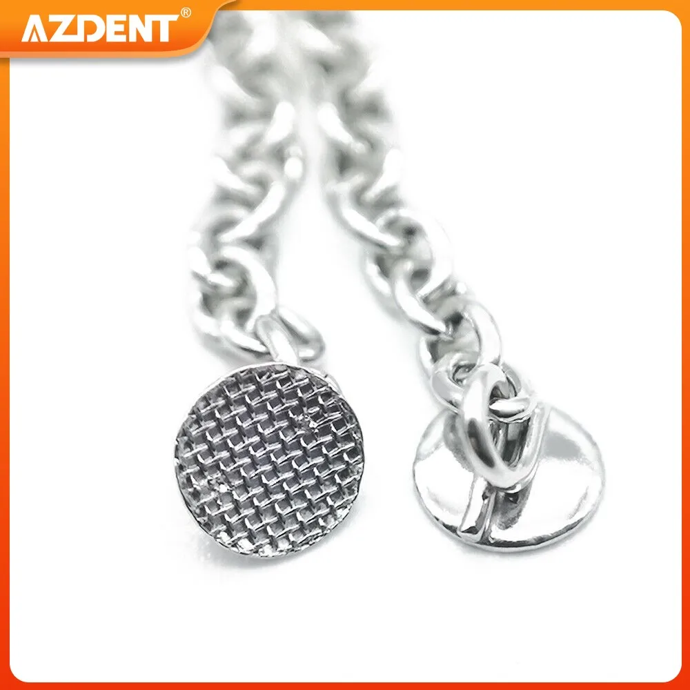 

2pcs/Pack AZDENT Dental Orthodontic Lingual Traction Button Chain Round Mesh Base Silver Gold Color Dentistry Tool