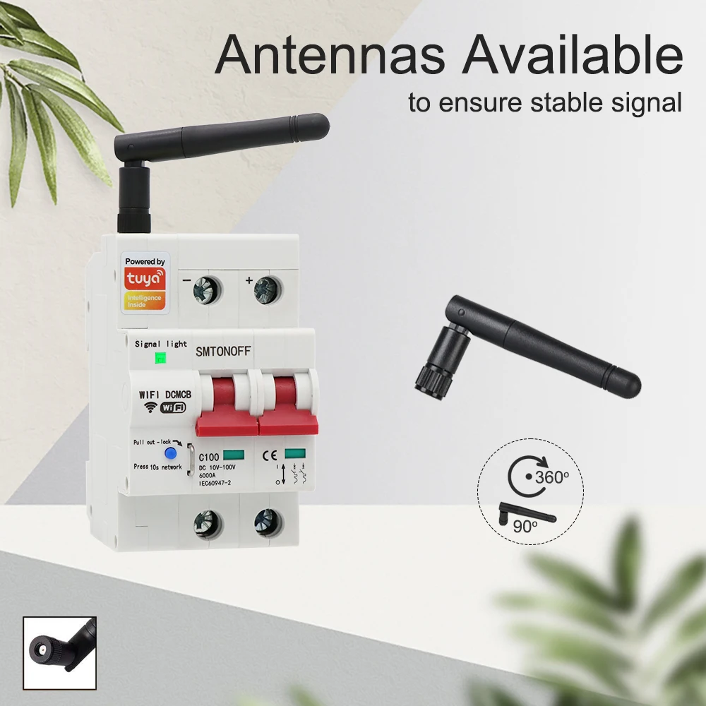 Tuya Smart Life WLAN DC Smart Leistungsschalter 12V 24V 48V Überlast- und Kurzschluss-Schutz mit Alexa Google Home für Smart Home – Detail 2
