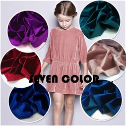 Korean Velvet Pure Color Four-side Elastic Cheongsam Training Suit Clothing Fabric Wholesale Cloth for Sewing Meters Diy Materi