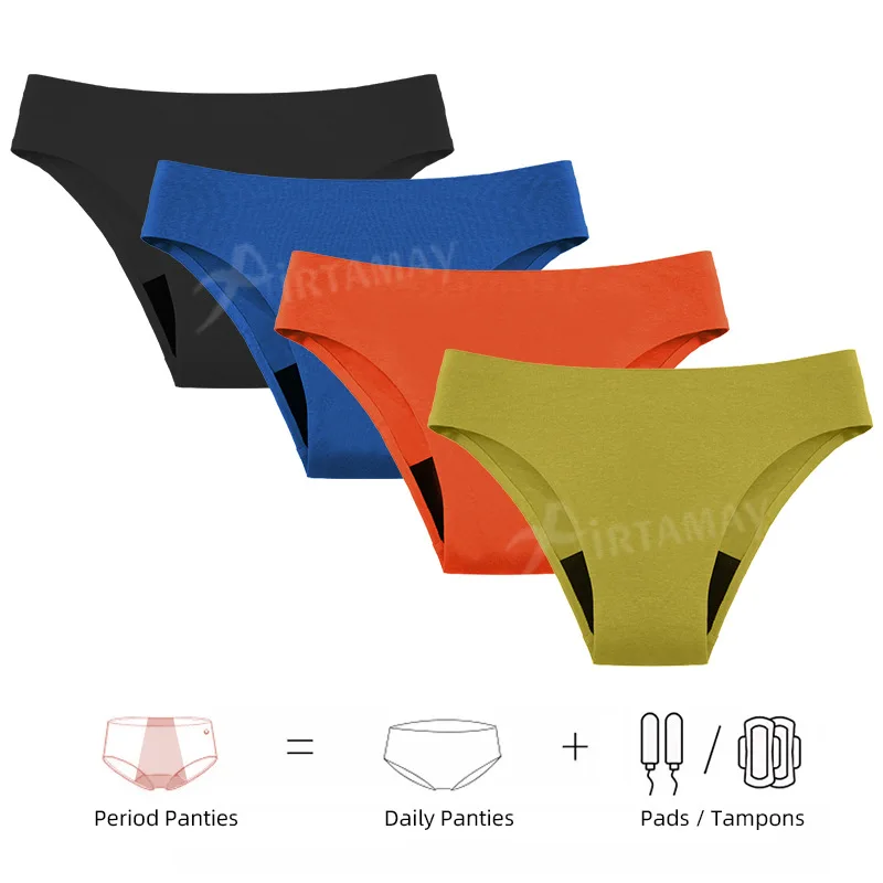 Women Seamless Period Swimwear Leakproof Menstrual Bikini Bottoms 4 Layer Absorbent Swim Panties No Pad Beach Briefs view 5