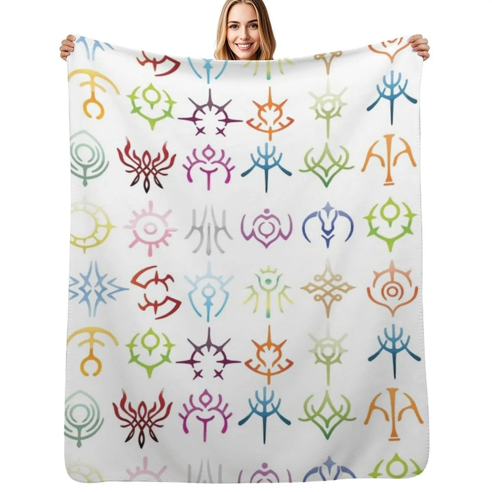 The crests - colored version Throw Blanket Flannel Luxury Brand Luxury Designer Hair Furrys Camping Blankets