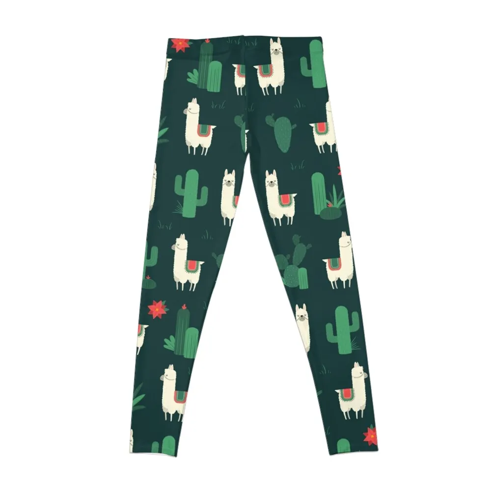 Fleece Navidad & Cactus Leggings gym sportswear woman Women's gym Womens Leggings