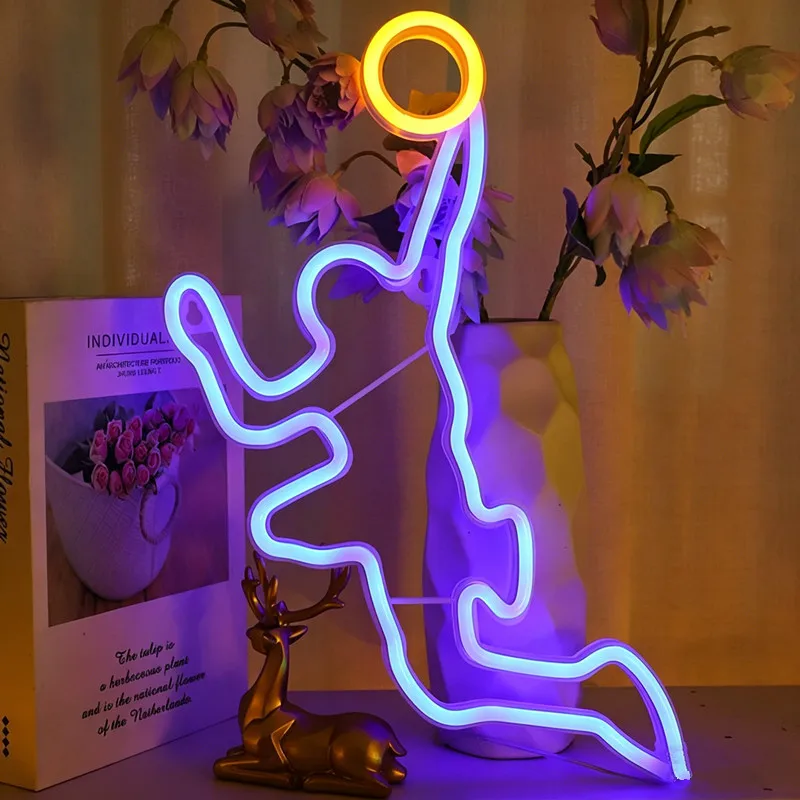Fußballspieler-LED-Neonschild, Sport-Fußball-Neonlicht Wanddekoration, USB- und Batteriebetriebene Neonlampe für Schlafzimmer und Spielzimmer – Detail 8