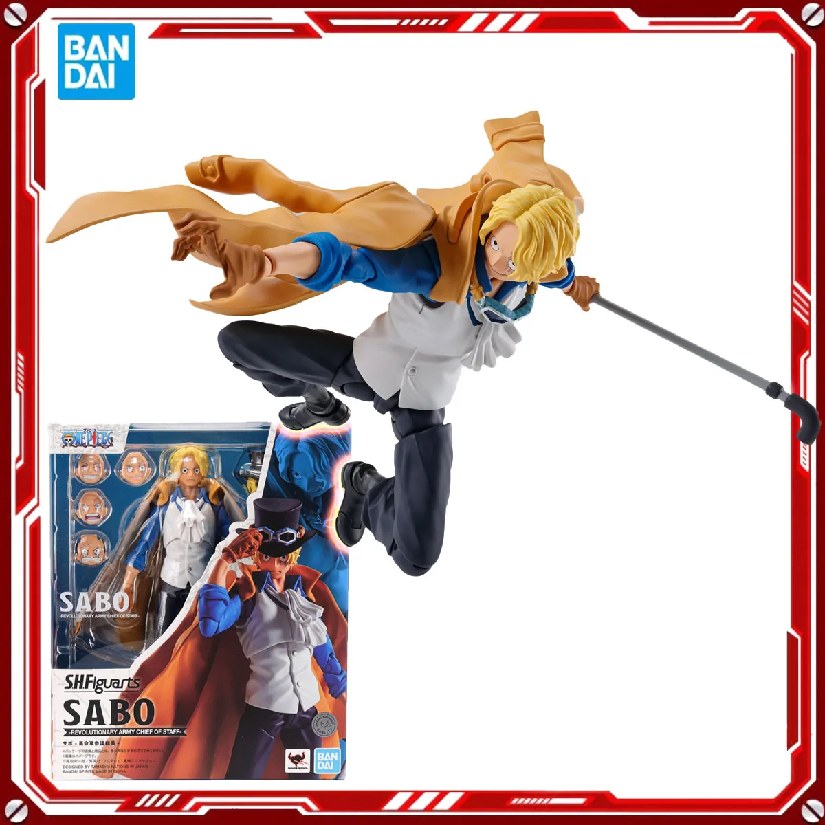 

Bandai Genuine ONE PIECE Anime Sabo Revolutionary Army Chef of Staff Toys SHF Action Figure Assembly Model Gift for Kids School
