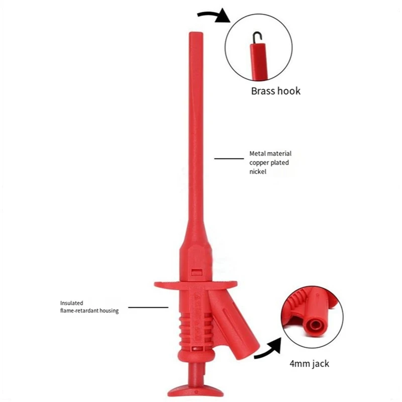 2 Stück Isolierung Punktion Sonde Auto Reparatur Multimeter Test Clip Werkzeug Federbelastete Leitungen können 4 mm Stecker verbinden