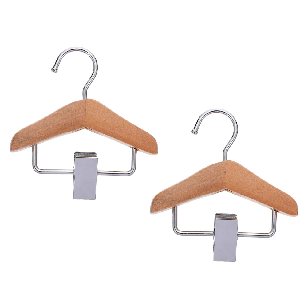 

2Pcs Wooden Hangers for Pet Clothes Dog Skirt Cat Vest Home Use Drying Rack Small Garment ganizer Closet Storage